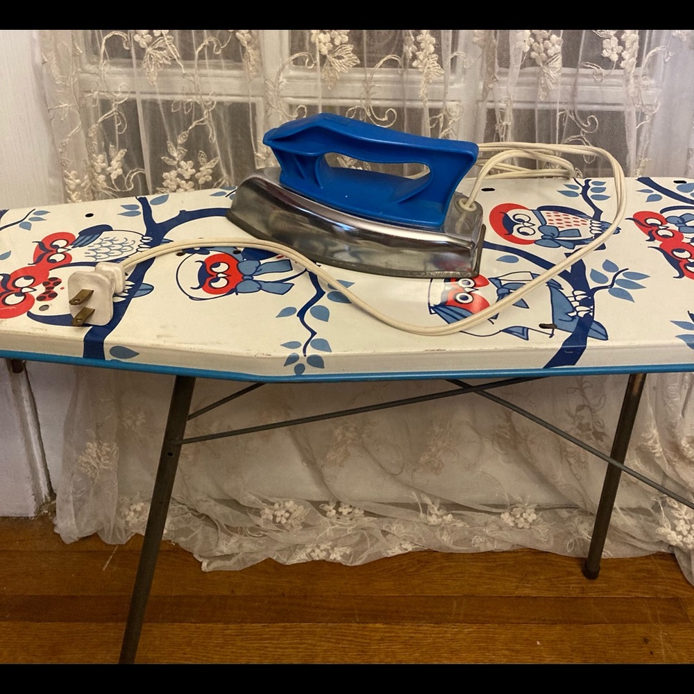 Retro Vintage Child’s Iron & Ironing Board Set